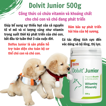 Dolvit Junior - Công thức có chứa vitamin và khoáng chất cho chó con và chó con
