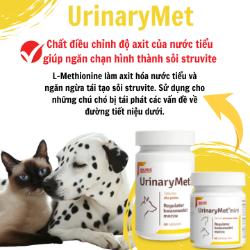 UrinaryMet - Chất điều chỉnh độ axit của nước tiểu cho chó mèo