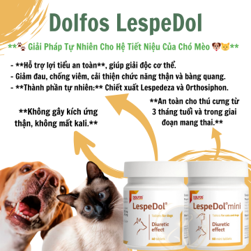 LespeDol viên -Giải Pháp Tự Nhiên Giúp Chó Mèo Lợi Tiểu