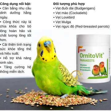 OrnitoVit PARAKEETS 60g – Vitamin & Khoáng chất cho Vẹt