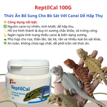 ReptilCal 100G – Bổ Sung Canxi Dễ Hấp Thu Cho Bò Sát